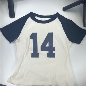 Brandy Melville 14 Shirt Navy Blue